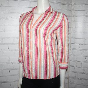 🌸🍊🌿 St. John’s Bay · ¾ Sleeve Button-Down · Size Small